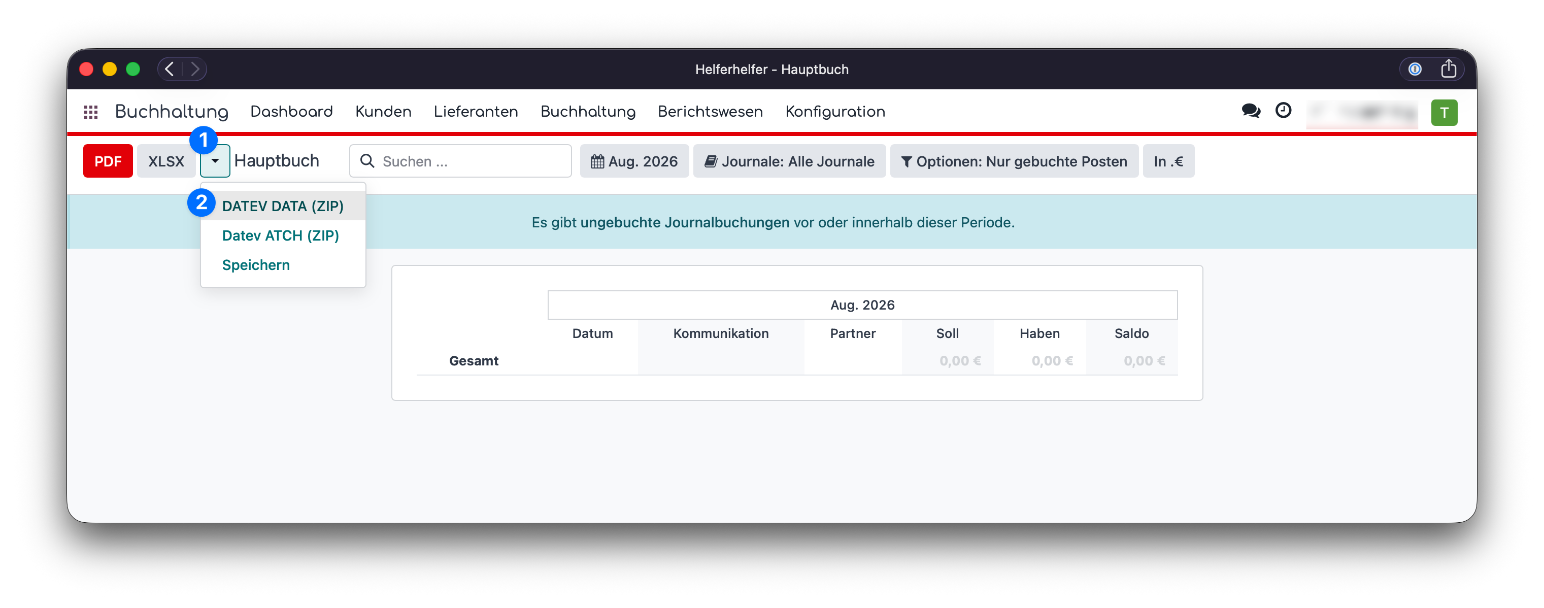 Abrechnung DATEV Export
